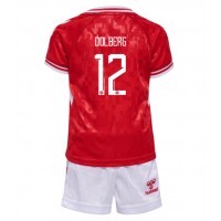 Camisa de time de futebol Dinamarca Kasper Dolberg #12 Replicas 1º Equipamento Infantil Europeu 2024 Manga Curta (+ Calças curtas)